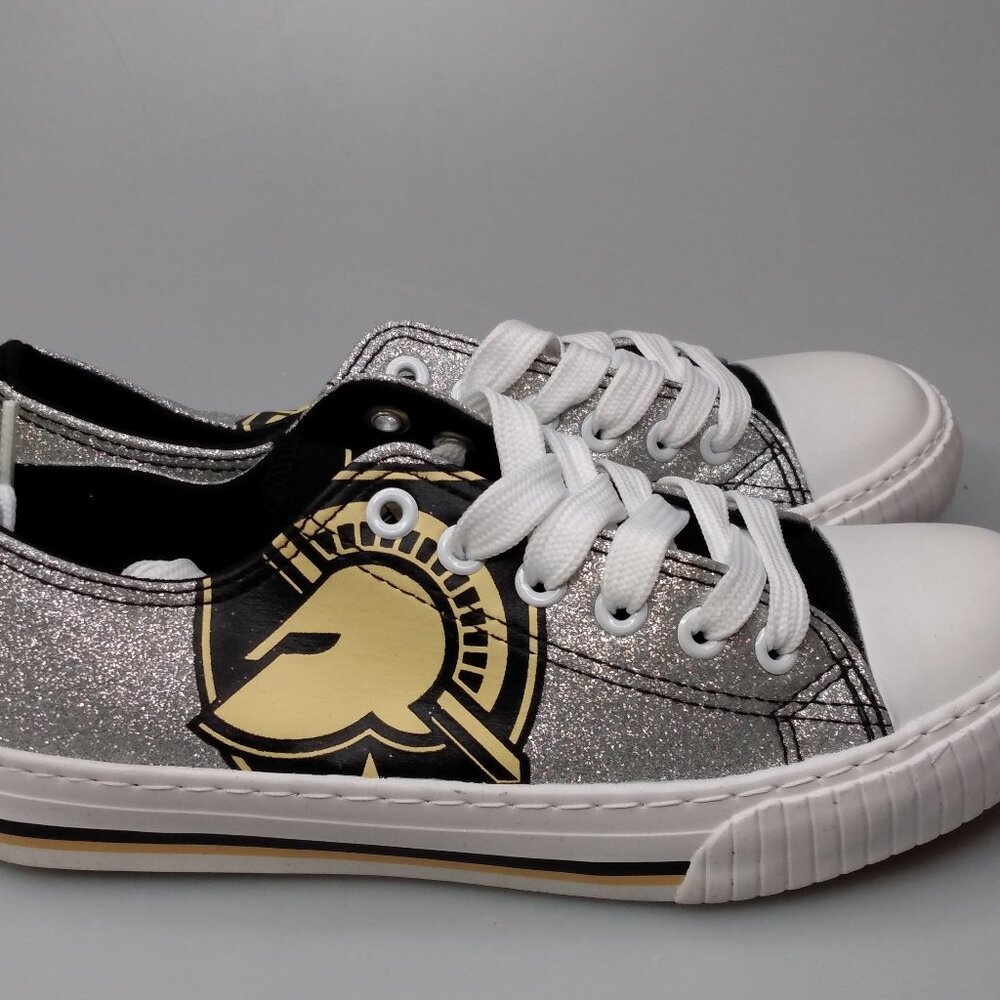Foco Army Black Knights Womens Size 6 Low Top Glitter Print NCAA Canvas Sneakers